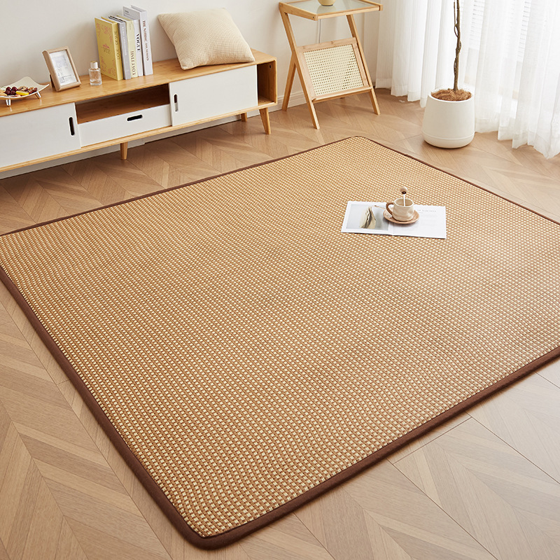 Picture of Rattan Mat Mat Floor Mat Summer Home Tatami Cool Ice Silk Floor Mat Living Room Ice Rattan Mat Soft Cushion Tatami Mat