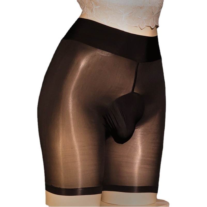 Horse Oil Men's Jj Set Sexy Seamless Underwear Summer Ultra-Thin Ice-Feel Silky Sexy Egg-Wrapped Boxer Sexy Ice Silk