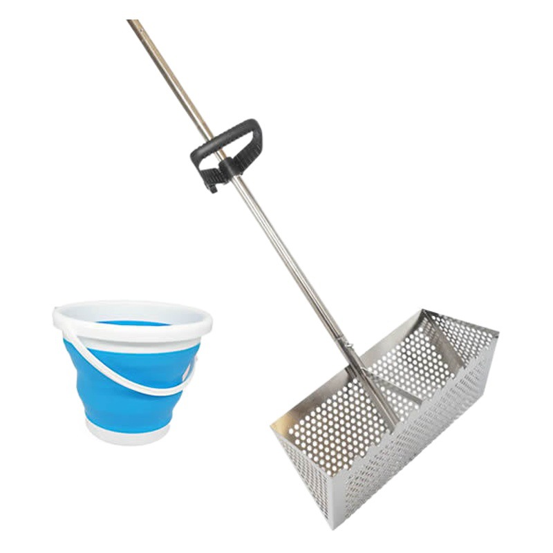 Amazon stainless steel sand sieve foldable beach shark tooth sieve, sand crab trap