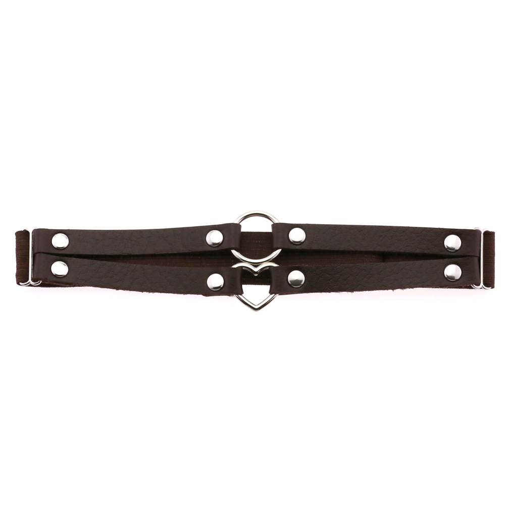 Picture of Cross-border personality temperament sexy punk style double-line ring leather thigh ring peach-shaped love-shaped elastic garter belt