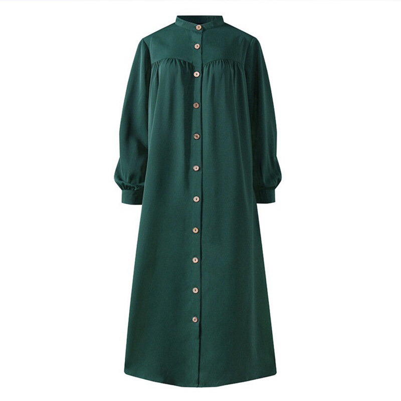 Picture of Big Sale Export Wholesale Women's Long-Sleeved Dress Plus Size Women's Casual Elegant Stand-Up Collar Clothes Splicing Dress