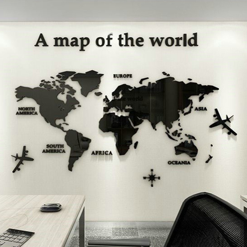 World European Edition European Foreign Trade Edition wordmap trip 3d acrylic stereo wall stickers