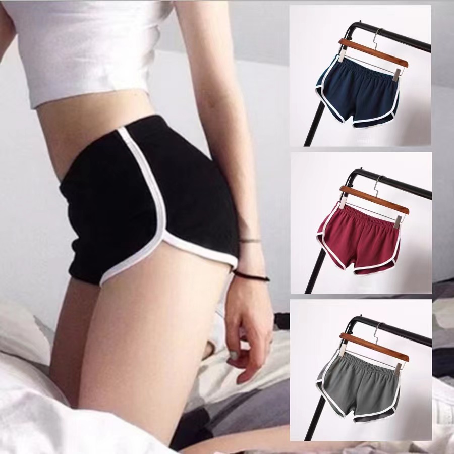 Breathable Sports Shorts Women's Summer Home Casual Shorts Solid Color Fashion Yoga Beach Pants Candy Color Hot Pants Shorts