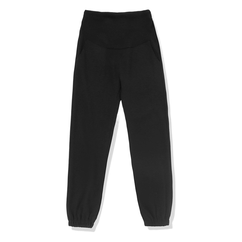 Maternity clothes 2023 autumn and winter loose casual maternity pants harem pants fleece-lined thickened sports ankle-tied maternity sweatpants