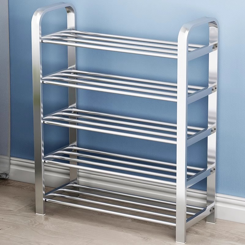Stainless Steel Shoe Rack Thickened Simple Multi-Layer Household Student Dormitory Rental House Door Economical Shoe Cabinet Storage Rack