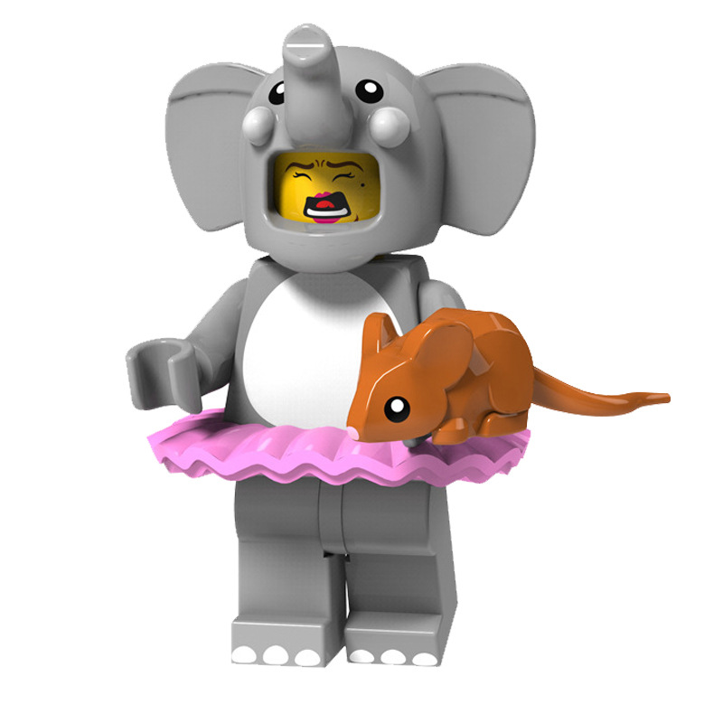 Picture of Cartoon Cartoon animal Princess pumping music plastic assembled building blocks little doll toy mixed batch foreign trade exclusive