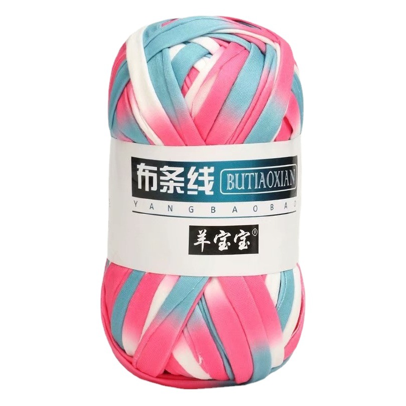 Printed cloth line color segment dyed cloth line hand woven Hyuna bag bear DIY material bag manufacturers wholesale