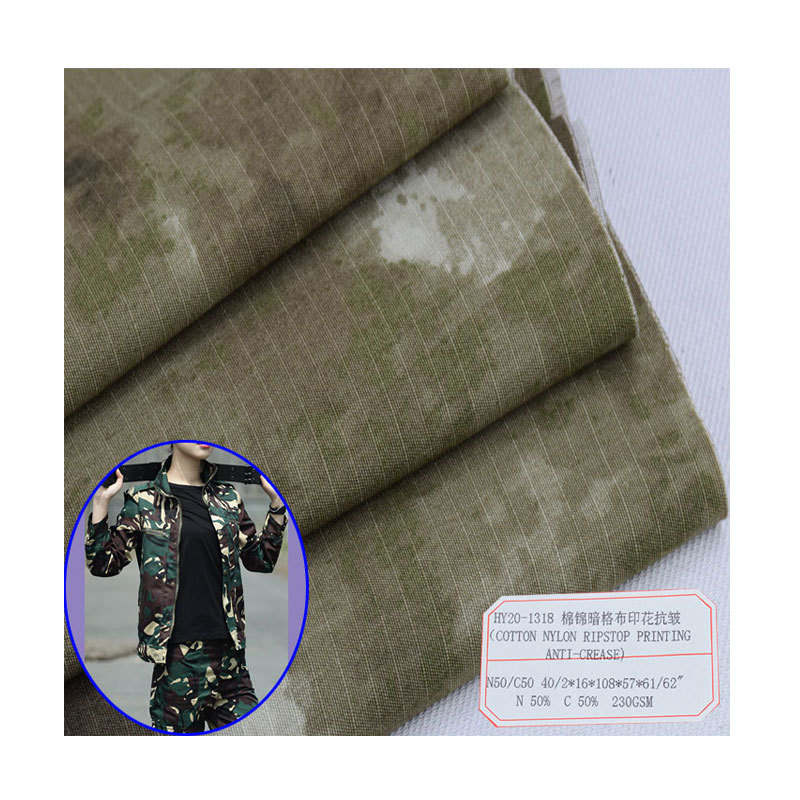 Factory wholesale cotton brocade dark gingham digital printing wrinkle-resistant fabric coat outdoor clothing casual clothing fabric