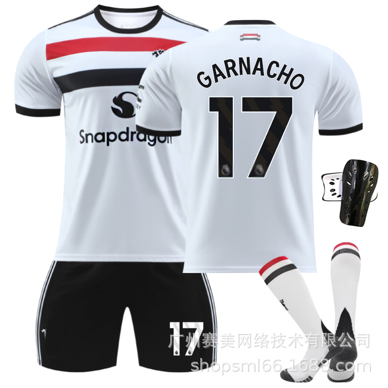 Picture of 2425 Red Devils Two-man White Football Jersey suit 10 Rashford 37 Menu 17 Garner Joe 7C Luo Men's Jersey