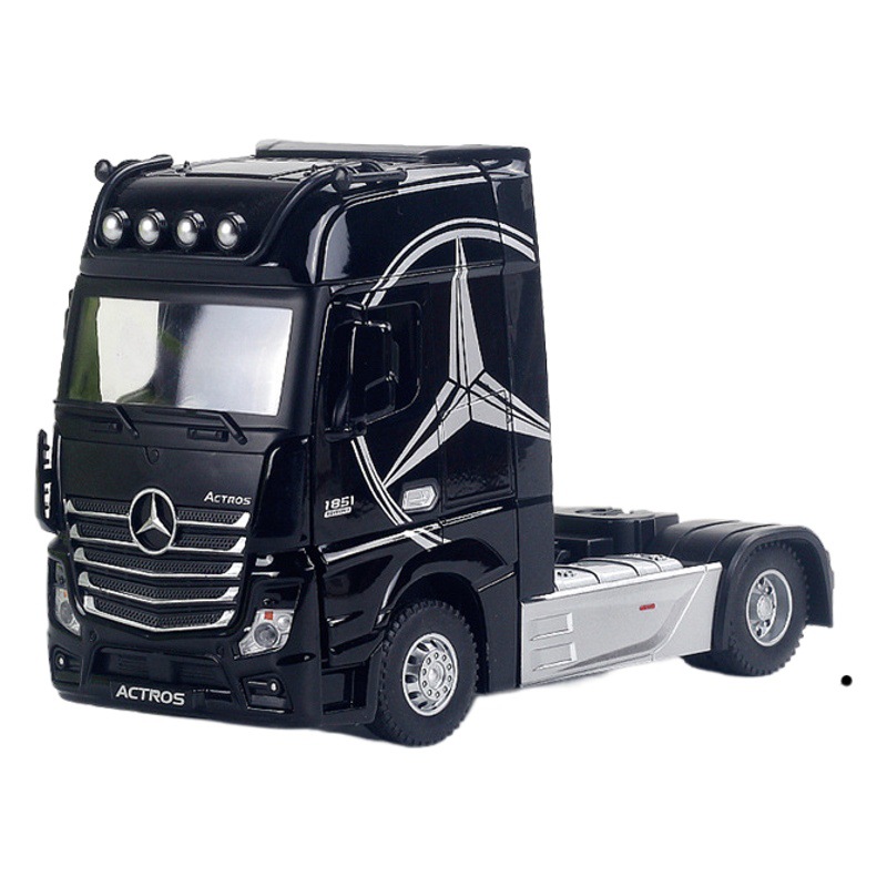 Hengteng 1:24 Truck Front Model Ornaments with Sound and Light Pull Back 2 Door Opening Boy Toys Wholesale