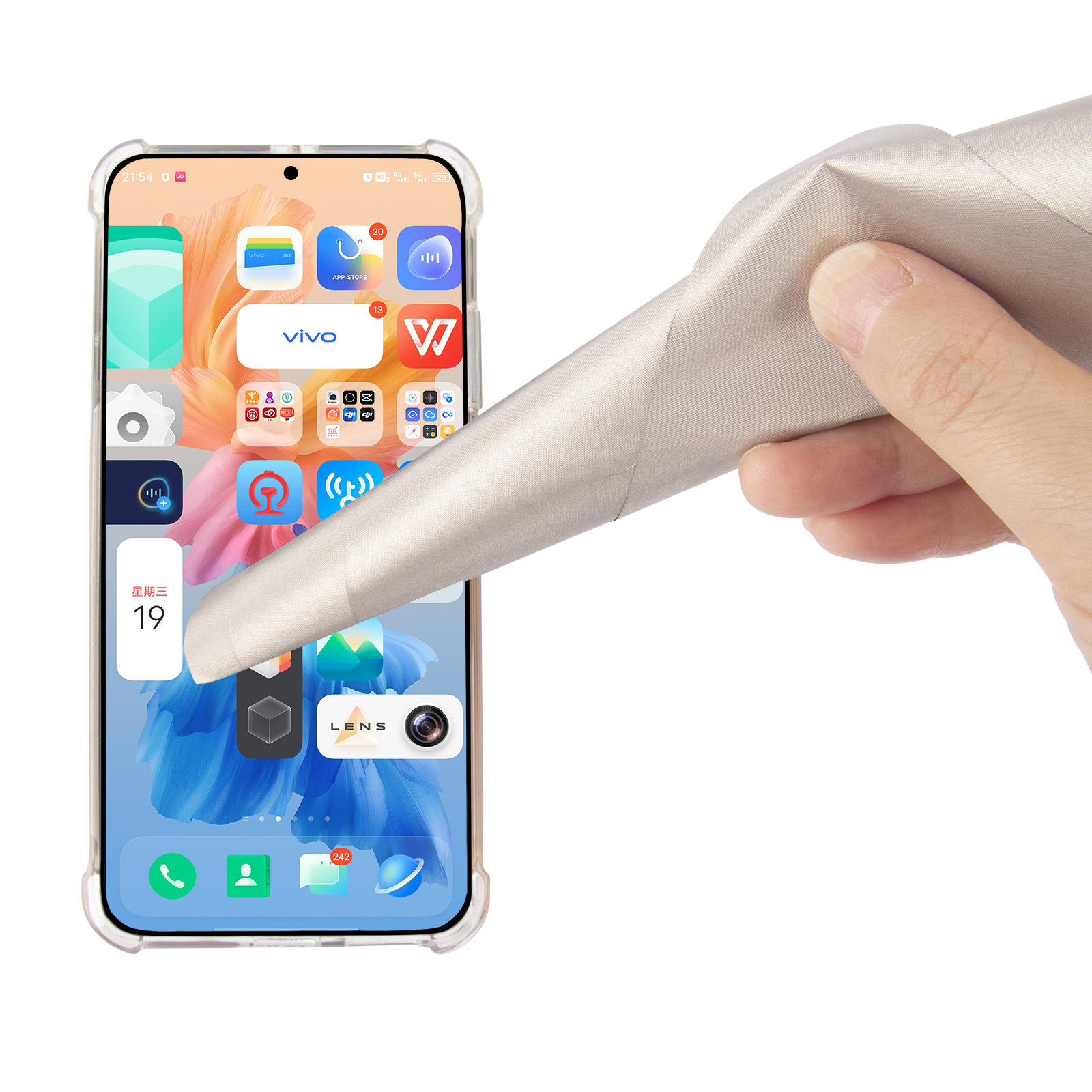 Picture of RFID shielding cloth anti-electromagnetic radiation anti-scanning anti-degaussing anti-theft brush wallet lining touch screen gloves conductive cloth