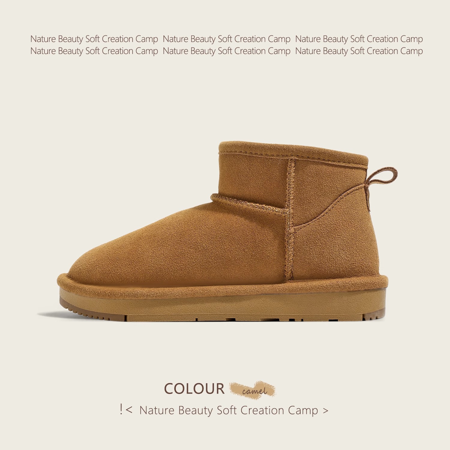 Thick bottom snow boots women's winter 2024 new Sangbo village fur one short boots fleece-lined thick warm cotton shoes