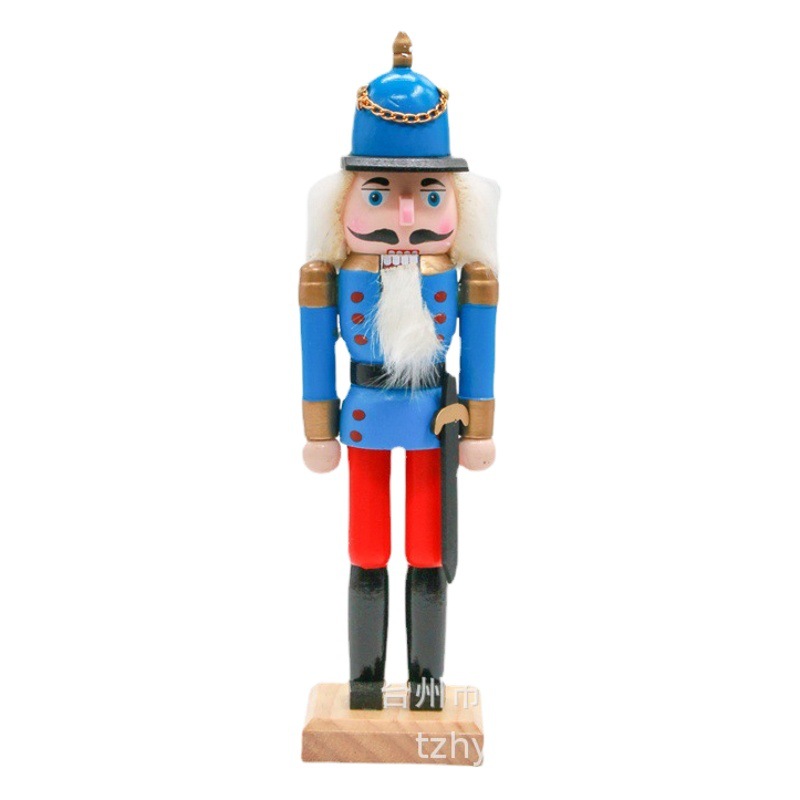 Nutcracker Christmas Ornaments 25cm Wood Nutcracker Soldier Puppet Christmas New Year Party Table Top