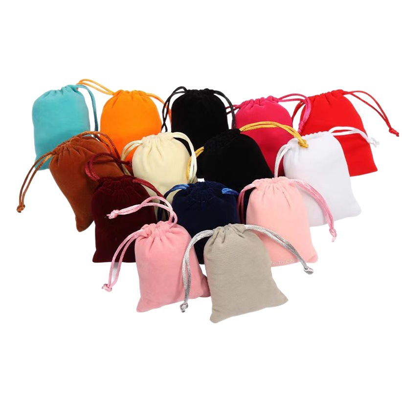 Jewelry Flannel Bag Bundle Pocket Wholesale Withdrawal Packaging Bag Drawstring LOGO Printing Headset Storage Bag