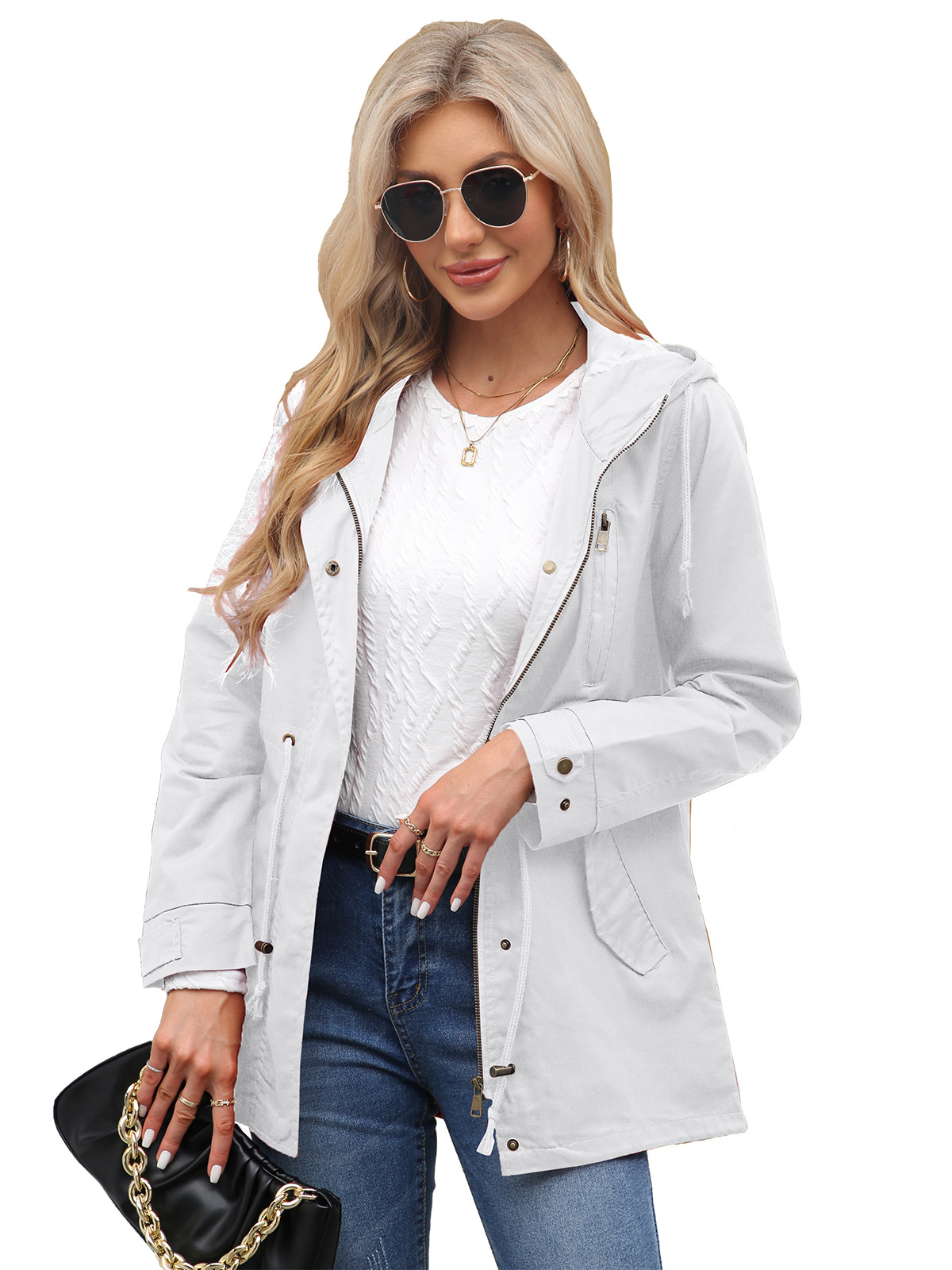 Picture of 2022 New Cotton Hooded Coat Women's Spring and Autumn Coat European and American Large Size Loose Solid Color Cross-border Women's Clothing