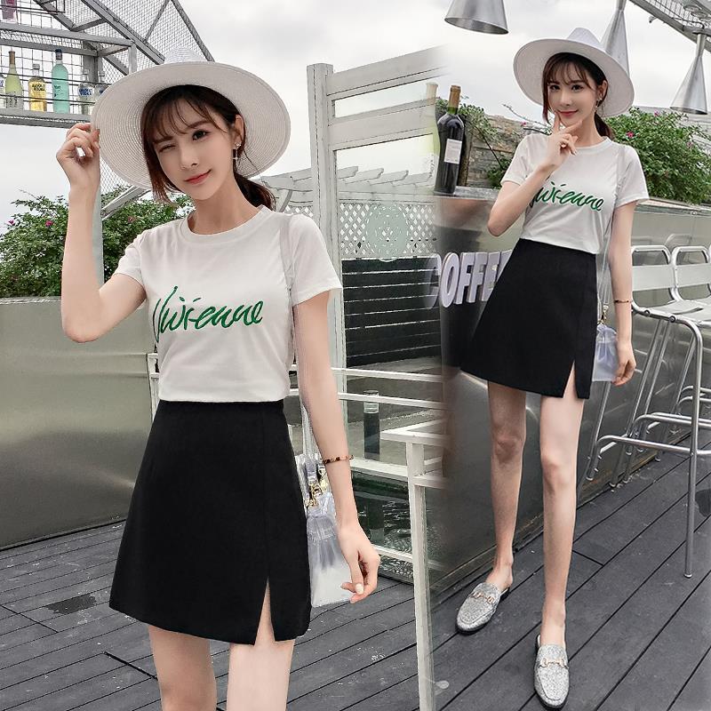 Short Skirt 2022 New All-match Student High Waist Slimming Split Hip A- line Skirt Pants Chiffon Skirt Female Student