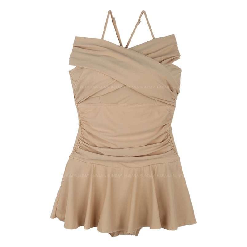 Swimsuit women's new one-piece belly-covered slim conservative student South Korea ins fairy style hot spring swimsuit wholesale