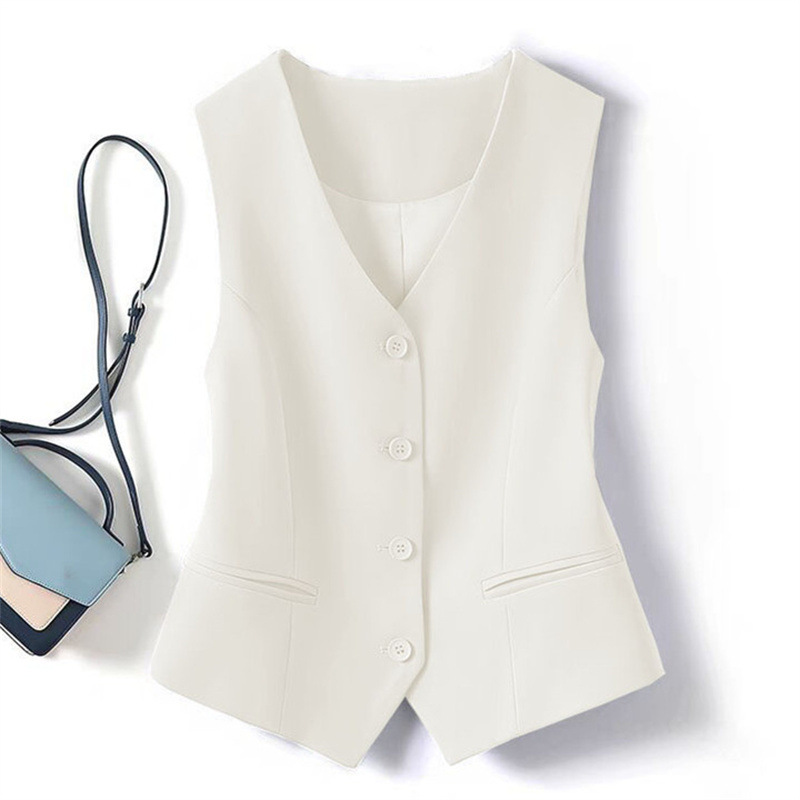 Picture of 25 Years Black V-Neck Suit Waistcoat Women's Summer New Retro Stacked Cardigan Vest Sleeveless Elegant Top