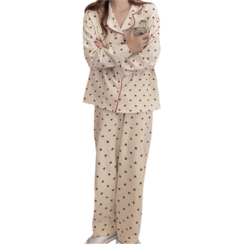 Sanding Love Pajamas Women's Korean-style Loose Suit Cute Student New Sweet Home Clothes Women's Clothing