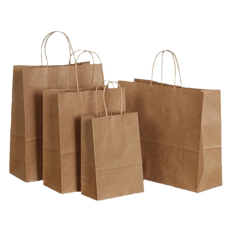 Picture of SOURCE manufacturer in stock Kraft paper bag takeaway packing bag clothing baking gift bag Kraft paper handbag customization