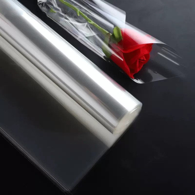 Chinese Valentine's Day Cellophane Transparent Wrapping Paper Flower Bouquet Opp Film Waterproof Floral Flower Mud Water-Retaining Paper Flower Shop Material