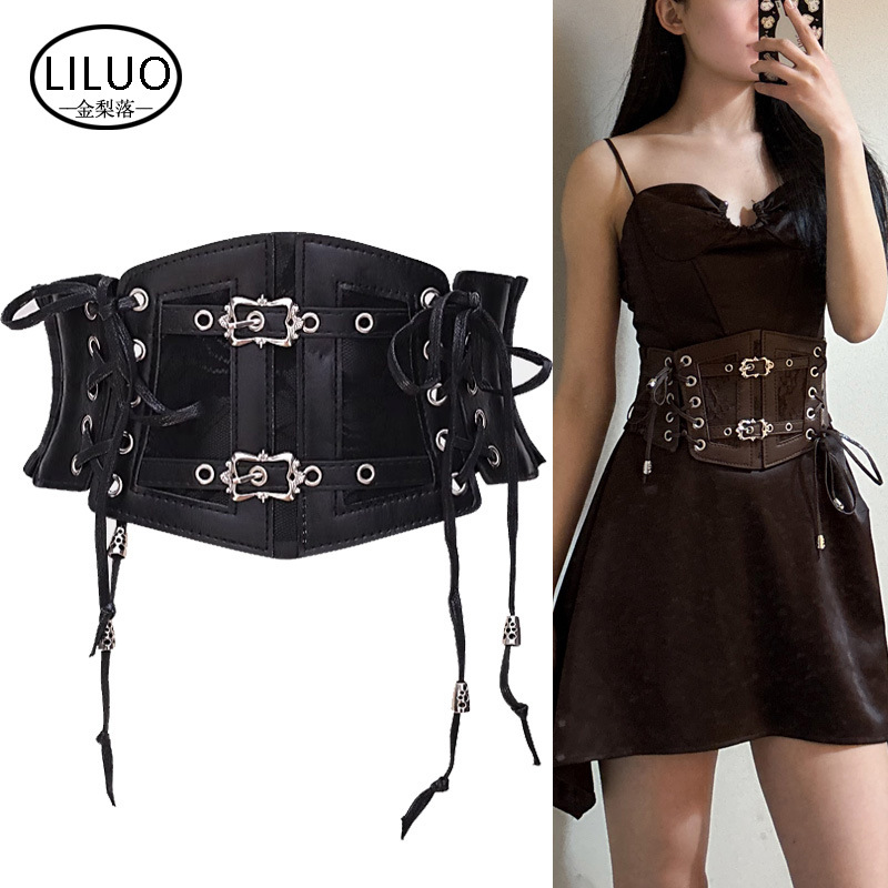 Women's Retro Tie Elastic Elastic Girdle Lace Outer Shirt Dress Waist High-End Belt Wholesale