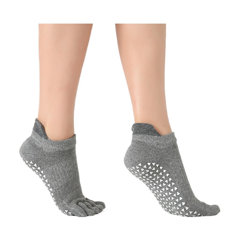 Picture of Yoga Socks for Women, Professional Non-Slip Socks, Mid-Calf Cotton Long Sports Socks, Calf Socks, Floor Five-Finger Yoga Socks