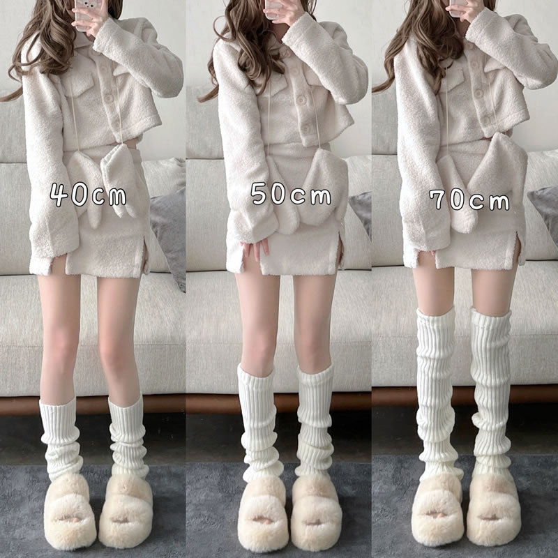 Pile socks Lolita knitted socks Japanese lengthened jk calf socks modified leg socks leg cover slimming leg cover