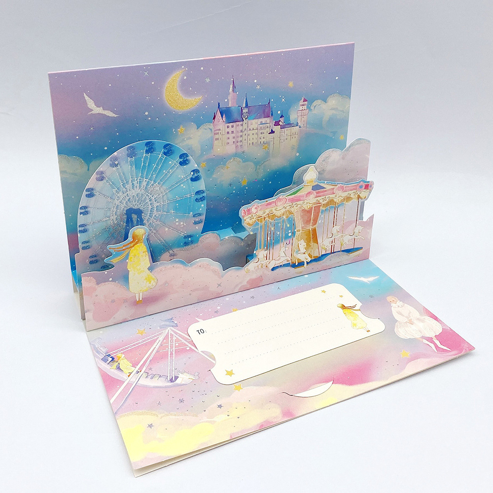 Picture of Mother's Day 3D Stereo Greeting Card Desktop Decoration Bronzing Ins Style Birthday Gift Children's Holiday Thank You Blessing Card