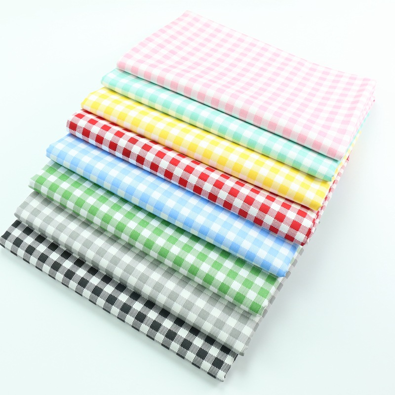 Picture of 8mm Color Plaid Cotton Printed Fabric Cotton Twill Fabric Home Textile Bedding Wrap Cotton Fabric