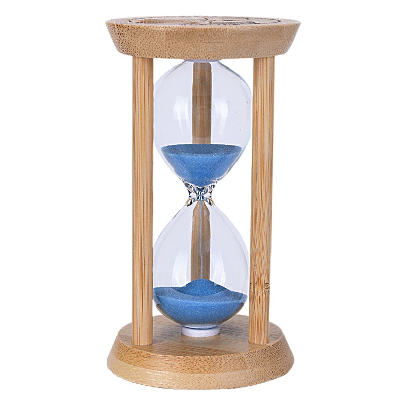 Bamboo and Wood Three-Column Ornaments, High-End Timer, Mini Hourglass, Anti-Fall Creative Timer, Brushing Teeth Hourglass