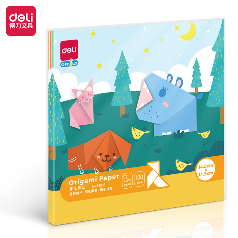 Deli 836_10 color 100 pieces handmade origami (14.5 * 14.5cm) (mixed) (bag)