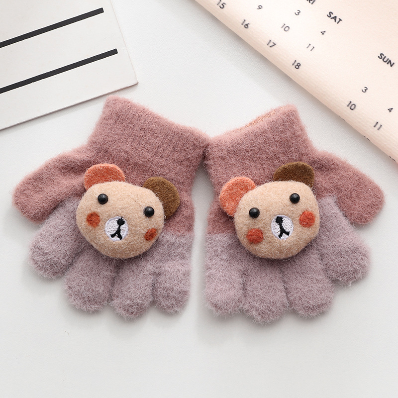 Picture of Children's Gloves Five Fingers Baby Autumn and Winter Cute Trendy Boys and Girls Students Thickened 1-3 Years Old 2 Warm Kids
