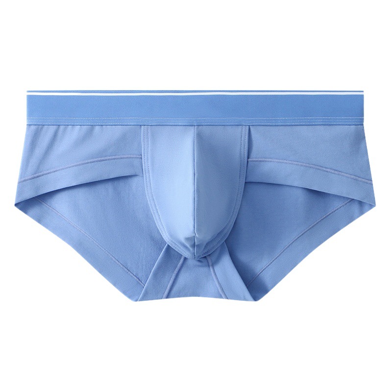Men's Pure Cotton Briefs Breathable U-Convex Large Pouch Low-Rise Sexy Youth Briefs