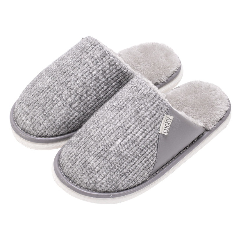 Cotton Slippers Men's Winter Indoor Home Warm 2025 New Style Home Fluff Wool Slippers for Men in Winter
