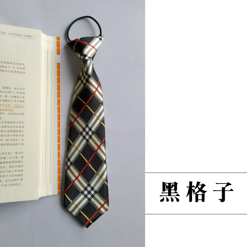Picture of Children's tie boys Korean baby primary school students solid color striped plaid elastic pullover performance accessories wholesale