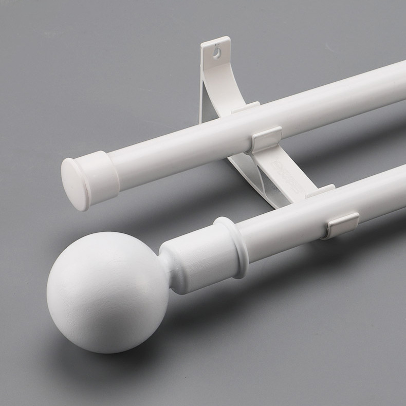 Picture of Thickened Roman Rod Single Rod Double Rod Side-mounted Top-mounted Thickened Silent Aluminum Alloy Curtain Rod Perforated Accessories Complete Set
