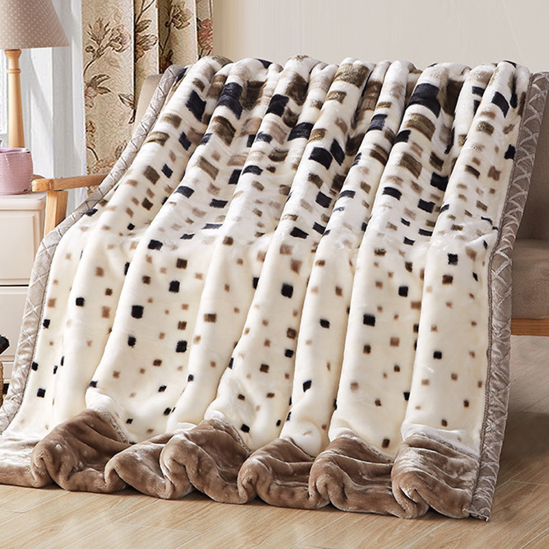 Picture of Thickened Raschel Blanket Factory Wholesale Winter Warm Blanket Flannel Cover Blanket Bed Sheet Double Layer Antistatic Cloud Blanket