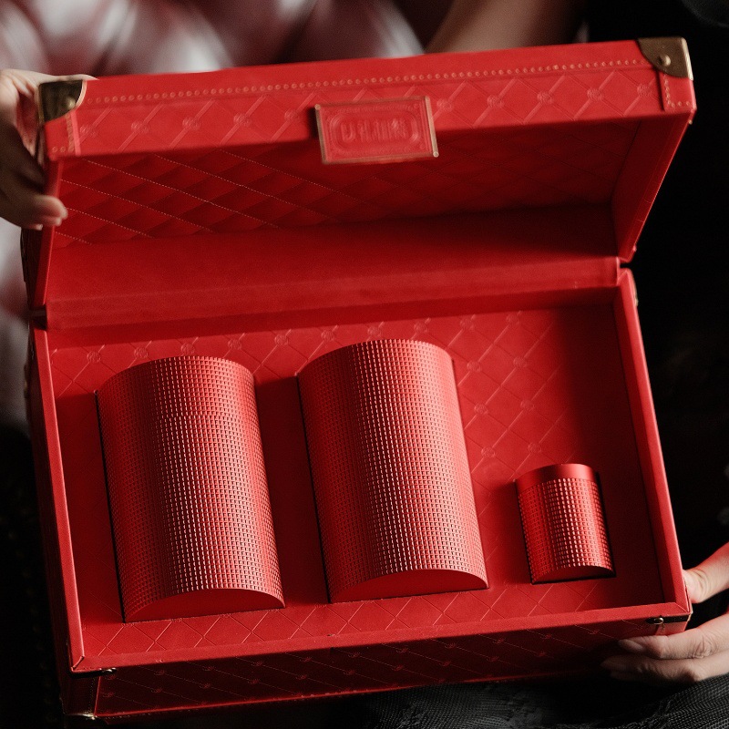 National Day Gift Black Tea Rock Tea Cinnamon Tea Bag Tea Packaging Box Empty Box Alloy Can Without Tea Chinese Style