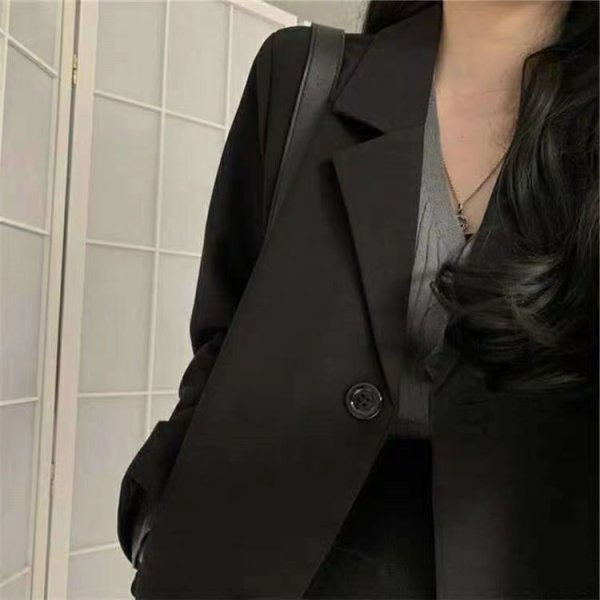 Picture of Suit Jacket for Women 2024 Spring & Fall New Style Foreign Style Small Fragrance Fashion Korean Style Loose Small Suit Student Black