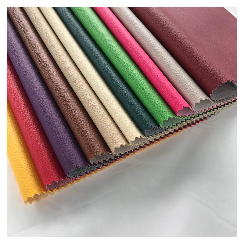Picture of in stock wool bottom half pu/pvc artificial leather wind shield soft bag sofa cushion litchi pattern leather fabric