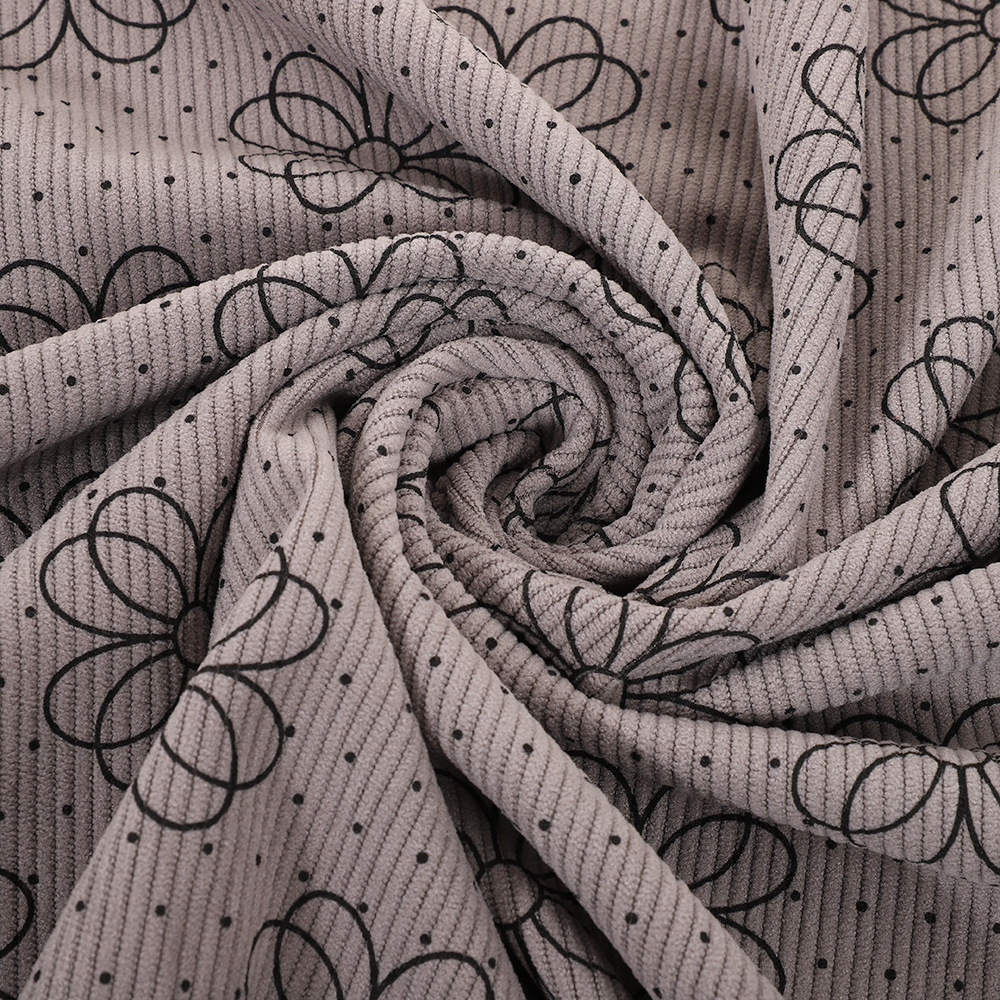 Picture of New laser Denim jacquard clothing fabric leather fabric burning flower cutting hollow laser printing cat whiskers wholesale