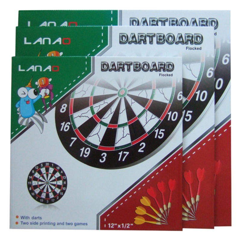 Picture of Dart Board 12-Inch 15inch 17inch Pin Paper Double-Sided Flocking Dart Set in Stock Cross-Border Pin Target