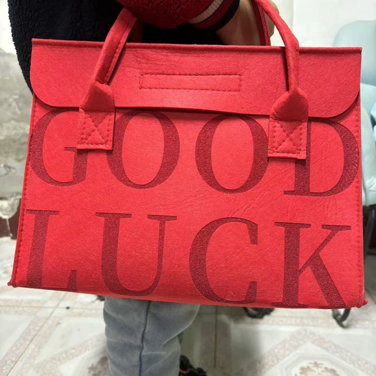 2025 Year of the Snake New Year Gift Box New Year Gift Felt Gift Bag Cover Leak-proof Felt Gift Bag