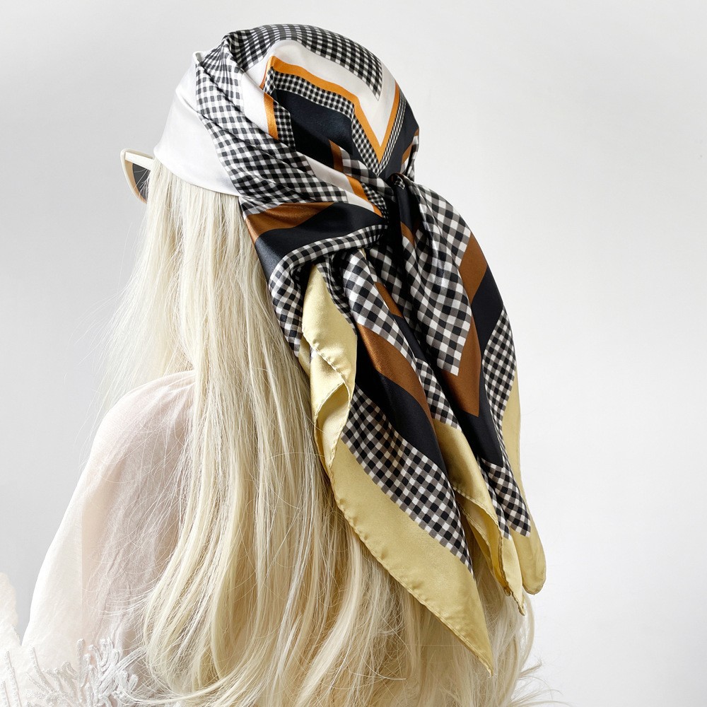 Picture of Simulated Silk Scarf Women's Headscarf 90*90cm Square Scarf Pattern Scarf Shawl European and American Cross-Border Scarf Wholesale