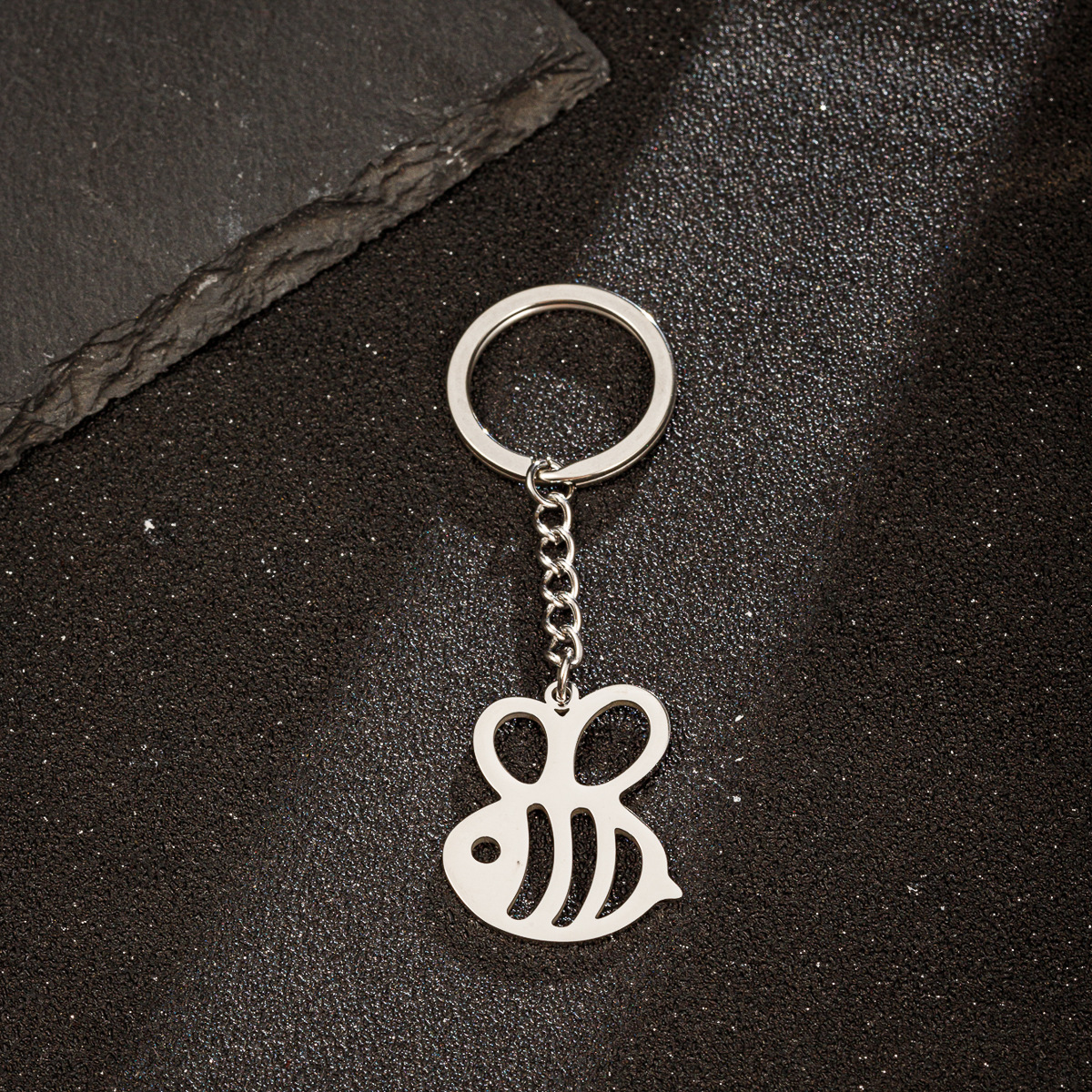 Picture of Japanese and Korean stainless steel metal keychain ins devil love bicycle stethoscope pendant schoolbag pendant in stock