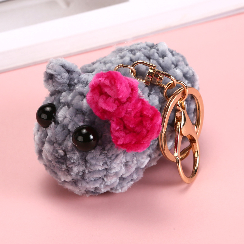 Picture of Lots of in stock Knitted Sad Music Hamster Keychain Pendant Squeaky Hamster Sound Hamster Keychain
