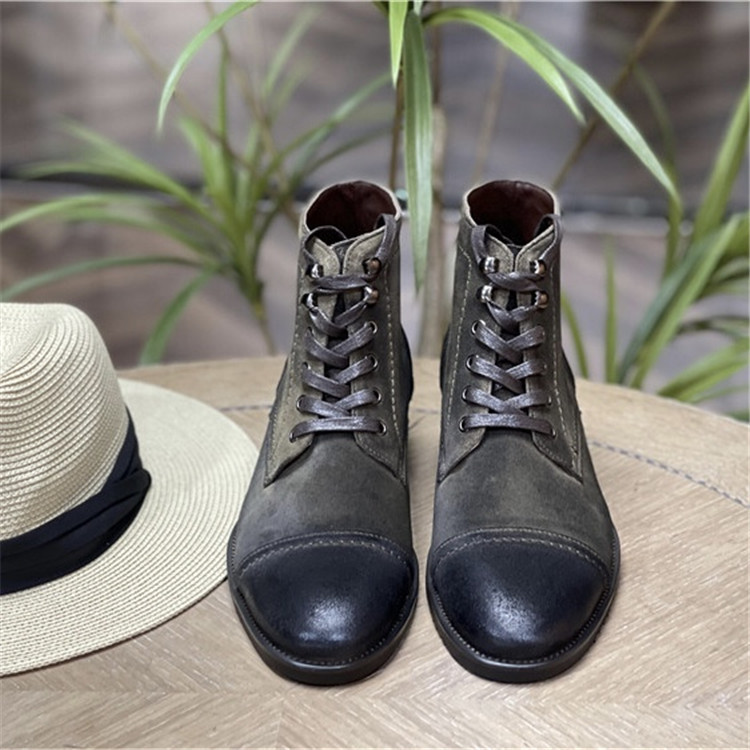 Picture of Martin boots men's high-top autumn breathable Men's shoes British style overalls boots leather retro high-top boots motorcycle boots men