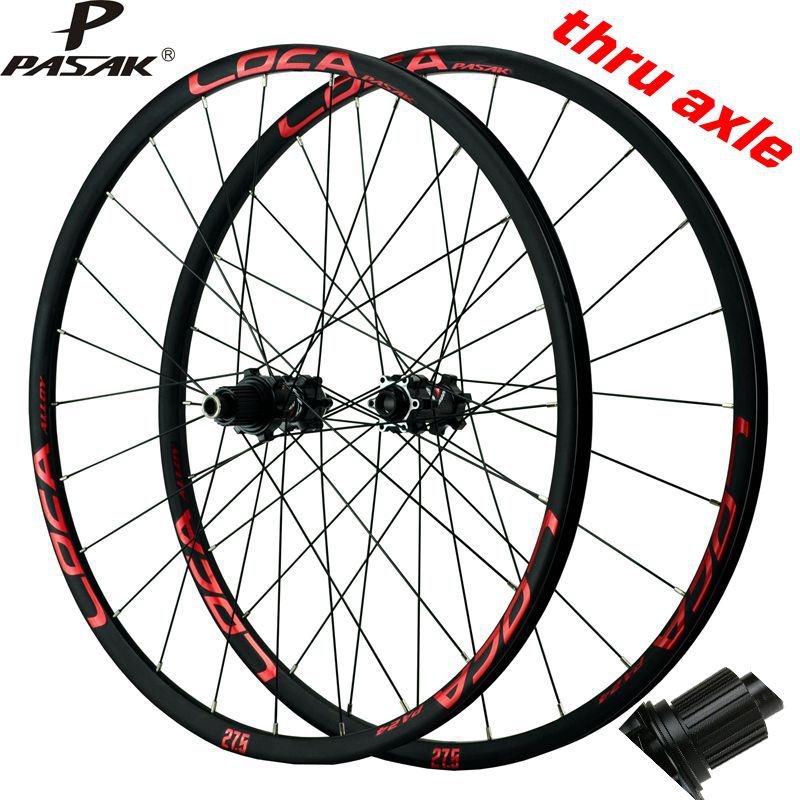 Mountain bike barrel axle wheel set 26/27.5/29 inch/700C straight pull disc brake wheel small spline 12 speed