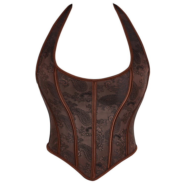 New Dark Brown Strapless Neck Women's Court Shaping Top Amazon AliExpress Lazada Cross-border Supply
